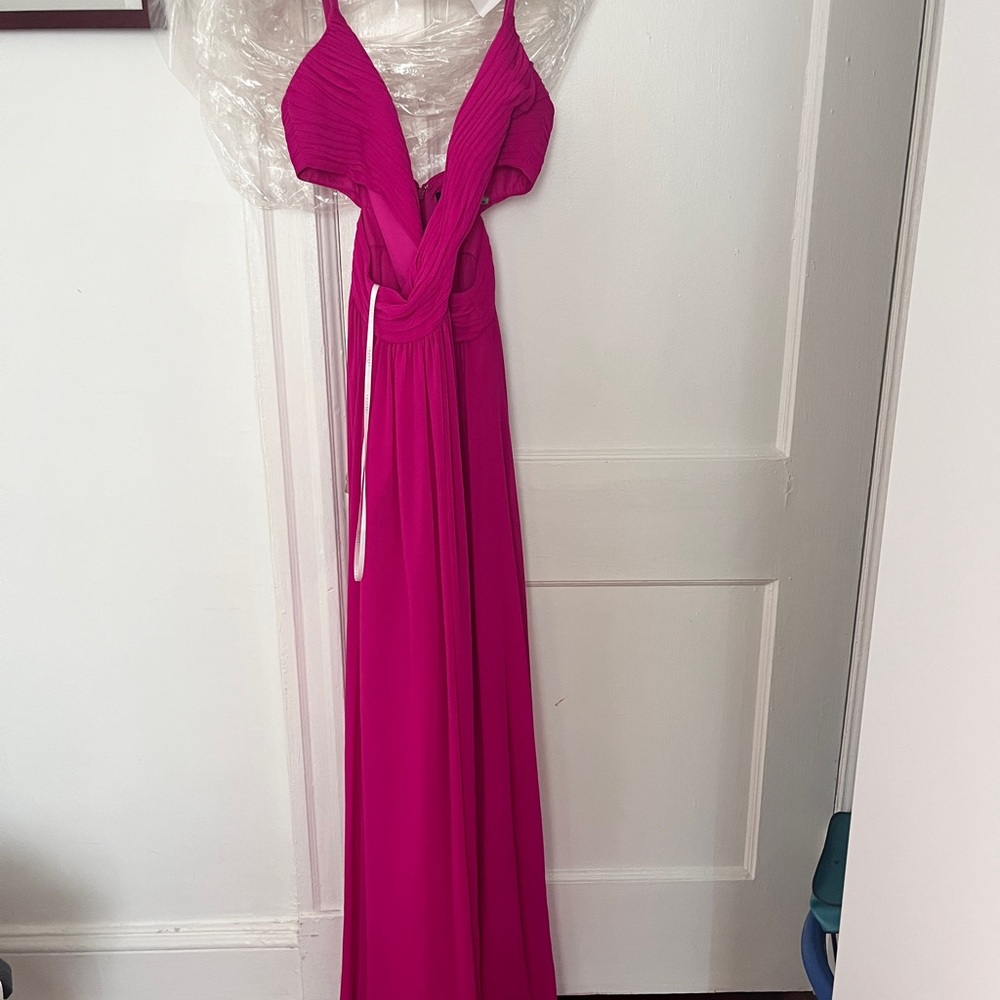 Laundry By Shelli Segal Magenta floor length dress with cut outs. - Picture 4 of 6